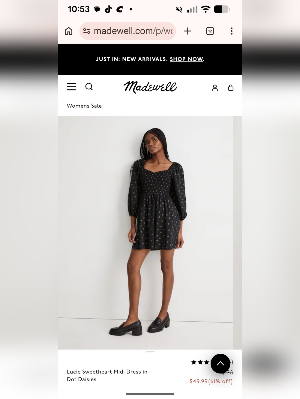 Madewell Lucie Sweetheart Midi Dress in Dot Daisies EUC